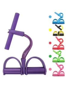 1Pc Four Foot Pedal Pull-Up Device, Sit Up Exercise Support Frame, Arm Tension Rope, Leg Tension Device, Multifunctional Home Fitness Equipment, Yoga Abdominal Strengthening Elastic Band Tension Rope - Multicolor - View 10