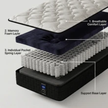 MRH 10" 12" 14" Memory Foam Hybrid Mattress Twin Full Queen King Size Boxed Bed Medium Firm Soft Comfortable Sweet Night Sleep Modern Home Bedroom Furniture - 12 inch(30cm) - Xem 5