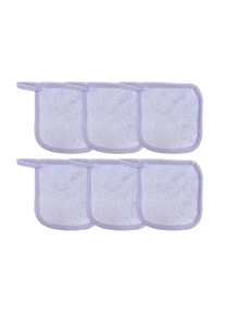12片装卸妆棉，边缘设计，可重复使用，柔软保湿清洁湿巾，6/3/1片套装 - 紫丁香色 - 查看 8