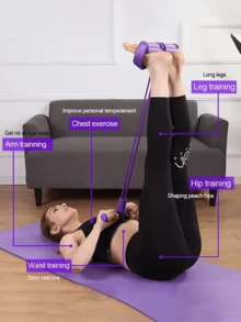 1Pc Four Foot Pedal Pull-Up Device, Sit Up Exercise Support Frame, Arm Tension Rope, Leg Tension Device, Multifunctional Home Fitness Equipment, Yoga Abdominal Strengthening Elastic Band Tension Rope - Multicolor - View 5