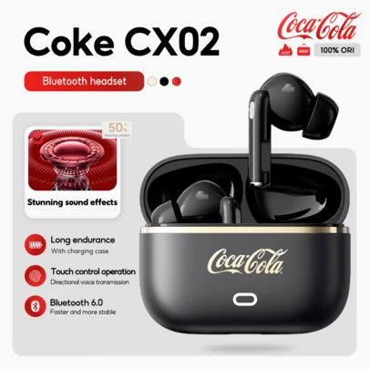 Coca Cola CX02 Bluetooth 6.0 In-Ear Stereo Headphones With Microphone