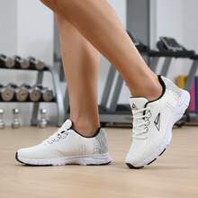Tênis Masculino Sneakers Esportivo Casual para Academia e Caminhada - Branco/Preto - Visão 4