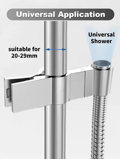 1 cái giá đỡ vòi sen điều chỉnh được, phù hợp với thanh trượt đường kính 20-25mm, giá đỡ thanh trượt phòng tắm đa năng thay thế