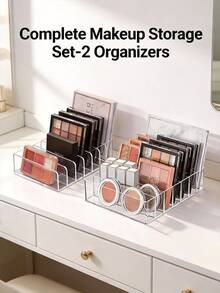 7/8 rutnät transparent akryl makeup-palettorganisatorbox - transparent ögonskuggspalettställ och kosmetikförvaringsställ - platsbesparande skrivbordsorganisator, garderob, badrumsskåp - lämplig för sovrum, heminredning och makeupstation - Multifärgad - Visa 8