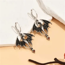 1 Pair Gothic Retro Dragon Pendant Earrings, Fashion Punk Party Earrings Gift For Women - Antique Silver - View 6