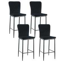 JYMTOM Bar Stool Designer Bar Chair Stool, Imitation Leather Chair, With Fashionable Stool With Metal Legs Counter Stool Backrest Footrest For Bistro Dining Room And Bar - 黑色 - 查看 7