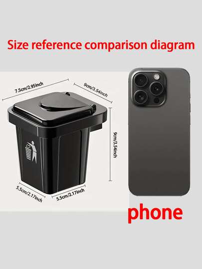 1个带盖不锈钢壁挂式烟灰缸，悬挂式垃圾桶，垃圾桶造型 - 防飞灰，创意家居浴室装饰，适用于客厅、卧室，节日礼物，家用、办公室、浴室、厨房垃圾桶