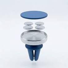 Giá đỡ điện thoại từ tính bằng hợp kim màu xanh dương cho ô tô, giá đỡ điện thoại gắn khe gió điều hòa, nam châm mạnh, ổn định, xoay 360°, chuyên dụng cho khe gió điều hòa ô tô, màu kim loại xanh dương, quà tặng mùa xuân. - Màu xanh lam - Xem 9