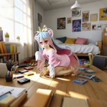 1个动漫PVC手办，逼真姿势，人生游戏角色手办，宅男收藏品，家居/办公装饰，精细涂装工艺，多款动漫女主角主题，宅男咖啡厅吸睛摆件，桌面摆件及纪念品，性价比高的动漫装饰品，节日礼物，毕业礼物，友谊礼物，情人节礼物 - 彩色 - 查看 6