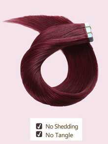 #99J 30g 20pcs Straight Tape In Human Hair Extension. 18-28inch. Silky Seamless Invisible For Thin Hair Woman. Add Volume & Length. Natural Look. Top Quality Blue Tape In Hair Tape. - S99J - View 3