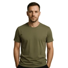 Men's T-Shirt, 100% Cotton, 30.1 Premium Yarn, Various Colors, Printed - 綠色 - 查看 1