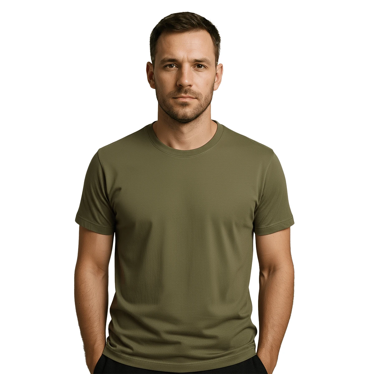 Men's T-Shirt, 100% Cotton, 30.1 Premium Yarn, Various Colors, Printed - 綠色 - 查看 1