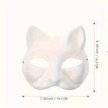 DIY White Blank Face Mask, Handpainted Facemask, Crafts Painting Mask - Multicolor - View 6