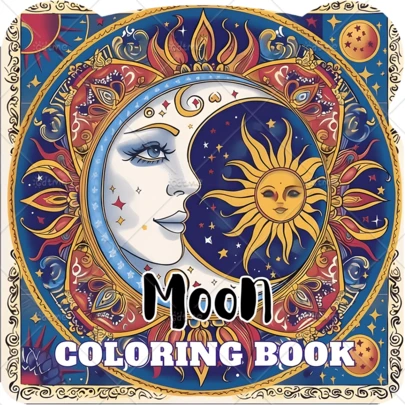 MOON Bold-Easy Irregular Patterns Coloring Book For Adults Cute Kids Drawing Book Perfect Gift For Party And Birthday 24 Single-Sided Printed Irregular Designs For Relaxation Kids Educational DIY Painting Drawing Books ﻿
