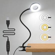 3种调光模式 USB供电LED台灯，亮度可调，灵活鹅颈设计，护眼灯，适用于会议、美甲、办公室、卧室、家庭、书房等多种场景。 - usb插電 - 查看 3