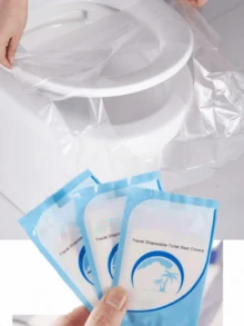 10-100pcs/Pack Disposable Plastic Waterproof Anti-Slip Toilet Seat Cover, Individually Packaged, Portable - Clear - View 2