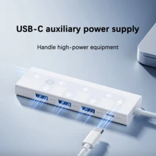 Xiaomi Quad-Port Dual-Head Splitter, Hard Disk Hub, USB Splitter, Multi-Function Adapter, Universal For Laptops And Mobile Phones - View 1