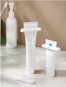 3个装简易按压式牙膏管挤压器 - 手动牙膏和面膜分配器，多功能浴室配件，小巧免电，面膜涂抹器 | 简约设计 | 简易按压机制，牙膏挤压器可节省牙膏、乳霜、颜料等，防止浪费 - 白色 - 查看 7