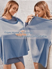 1件装 [Oeko-Tex] 四季通用哺乳巾，哺乳披肩，婴儿推车遮阳篷 - 彩色 - 查看 16