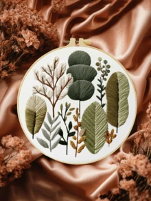 20x20cm/7.9x7.9in Embroidery Kit, Green Plant Pattern, Handmade DIY Embroidery Set For Adult Beginners, Includes Embroidery Cloth, Instructions, Embroidery Hoop And Threads, Great Gift For Friends And Family, Handcraft Decor For Home And Office - 20X20cm - View 6