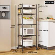 1pc Multi-Tier Kitchen Pot Rack, Floor-Standing Storage Organizer, Bathroom Shelf, Microwave Oven Rack, No Drilling Required - View 6