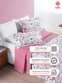 Cobre Leito 3 Peças King\Queen\Casal\Solteiro 200 Fios Percal Dupla Face Matelado Estampado Avere - Bothanica - Visão 5