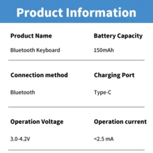 Conjunto de teclado Bluetooth con ratón y alfombrilla, teclado inalámbrico portátil (150mAh) y conjunto de ratón compatible con tabletas , smartphones con iOS 13+ de Apple, Android y Windows - Negro - Ver 8