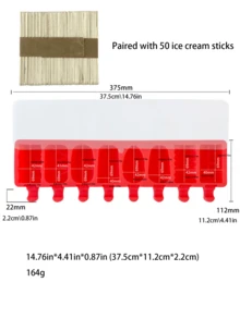 1pc 8-Cavity Fruit & Animal Shaped Ice Cream Mold, DIY Ice Cream Mold, Comes With Lid And 50pcs Wooden Sticks - Multicolor - View 15