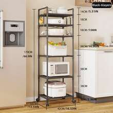 1pc Multi-Tier Kitchen Pot Rack, Floor-Standing Storage Organizer, Bathroom Shelf, Microwave Oven Rack, No Drilling Required - View 7