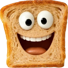 Pink Tongue Toast Buddy Magnet: Big Round Eyes & Open Mouth Smile, Toasted Bread Texture With Air Holes, Sticker Edges - Bring Fresh Breakfast Sunshine To Your Fridge - A - View 7