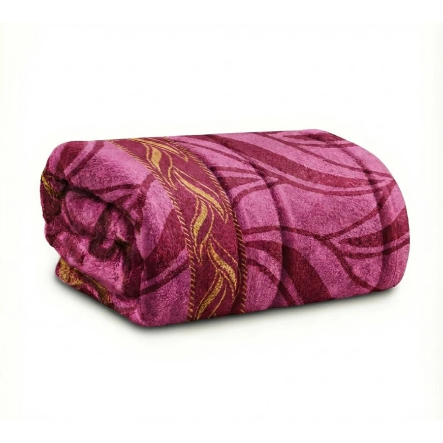 Large Soft Cotton Bath Towel With Luxury Print, 70*1.40 Cm - 圖案 3 – 紅色和粉紅色 - 查看 1