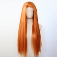 ZigZag Hair 24英寸Yaki直发#613金色蕾丝前假发，耐热合成纤维，自然发际线，适合日常佩戴、派对和节日场合。 - 彩色 - 查看 4