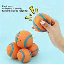 1 Stück elastischer Hundeball - reinigt Zähne, wasserdicht, geeignet für Training & Spiel, leuchtend orange & blau - für mittelgroße Hunde, Haustier Spielzeug, Hundekauknochen, Hundeballspielzeug, Haustier Sprungball, fester elastischer Ball, Spielzeug für kleine Hunde, strapazierfähiger Haustierball - Orange - Übersicht 4