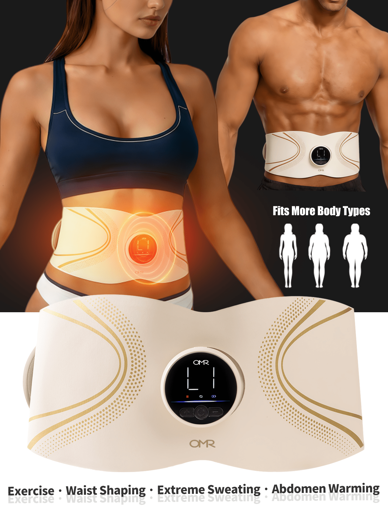 Đai giảm béo định hình EMS 8 chế độ mới, 16 cấp độ rung và massage nhiệt, pin 2500mAh cho thời gian sử dụng lâu dài, đốt mỡ bụng, định hình cơ thể, massage nhiệt giảm đau bụng kinh cho nữ, massage giảm mỡ eo cho cả nam và nữ, máy massage giảm béo toàn thân, món quà lý tưởng. - Nhiều màu - Xem 1