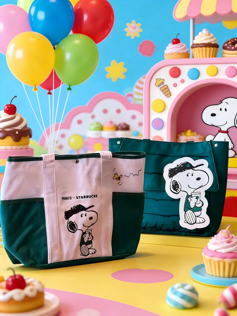 1pc Snoopy New Cartoon Cute Snoopy Large Capacity Printed Casual Canvas Shoulder Bag, Suitable For Commuting, School, Travel, Holidays, Gifts, Easy To Carry (Random Style) - Multicolor - View 1