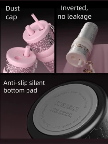 1个优质保温杯，316不锈钢材质，户外车载杯/咖啡杯，带吸管，保温/保冷，防漏，适配车载杯架，适合运动、旅行和上学，情人节/女士礼物（礼盒包装） - 彩色 - 查看 11