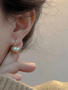 1pair Simple & Compact Earrings, High-Quality Gold-Plated Copper Ear Hooks, Suitable For Women's Daily Casual Wear - Simple Style Ear Hooks - View 11