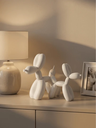 1Pc Cute Dog Ornaments, Luxury Resin Sculpture - Home Decor, Suitable For Living Room, Office, Bar Cabinet And Bookshelf | Aesthetic Room Decor, Gift, Vintage Home Decor, Desktop Decor, Wedding Decor, Table Centerpiece Decor