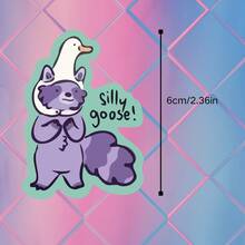 Pegatina de vinilo de mapache tonto | Pegatina de vinilo mate de gato seta | Pegatina de botella de agua de gato negro, divertida y linda, pegatina de vinilo para portátil de un solo uso - vinilo - Ver 3