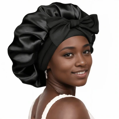 1pc Luxurious Satin Silk Nightcap Features An Adjustable Strap And Is Lightweight For Overnight Comfort. It Provides Hair Care And Protection During Showering, And Is Perfect For Curly, Braided, And Long Hair. Stylish And Comfortable, This Unisex Nighttime Hair Care Product Keeps Your Hair Healthy All Night. A Perfect Valentine's Day Gift.