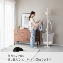 【安定感抜群・強化ベース】門型ハンガーラック 折りたたみ 大容量 耐荷重15kg 幅179.5cm 高さ160cm 頑丈 室内物干し おしゃれ 洋服掛け ホワイト - 白 - チェックする 6