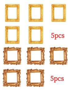 10个/1个复古奢华巴洛克风格树脂相框装饰，圣诞DIY童话娃娃屋迷你相框装饰，适合圣诞娃娃展示，送给家人和朋友的惊喜礼物，珠宝店景观配件 - 彩色 - 查看 41