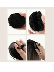 1支装洗发刷，头皮按摩刷，去屑刷，淋浴头皮洗发刷，头皮按摩器，深层清洁洗发梳，男士手刷，胡须刷，宠物美容圆形掌刷 - 彩色 - 查看 2