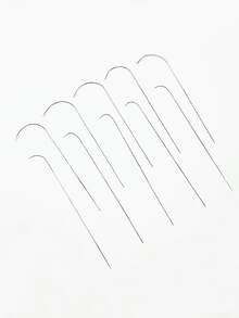 Set de 5 agujas de cuentas dobladas, con apertura en el medio para enhebrar, agujas para cuentas de semilla, agujas de cuentas giratorias, herramientas finas para enhebrar cuentas, suministros para hacer joyería - Aguja para abalorios curva y abierta - Ver 2