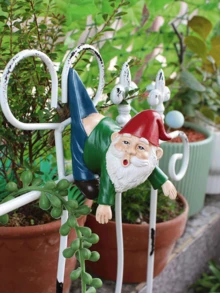 可爱悬挂式矮生花盆装饰套装，树脂材质，仙境花园装饰，独特园艺礼物，盆景装饰，生日礼物，或送给她的/他的礼物 - B - 查看 4