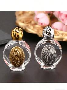 Christian Holy Water Bottle With Cross, Virgin Mary Sculpture Bottle, Suitable For Holding Holy Water, Perfume And Essential Oils, Church Souvenir,Bathroom,Travel - Multicolor - View 10