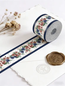 Self-Adhesive PVC Waterproof Wall Sticker Baseboard For Kitchen And Bathroom - Blue Flowers - View 3