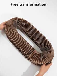 Accordion Wave-Shaped Cat Scratching Board, Foldable With Bells And Cat - Multi-Layer Cardboard Toy, Suitable For Indoor Cats, Durable Scratching Pad, Interactive Kitten Activity Center - Multicolor - View 4