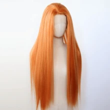 ZigZag Hair 24英寸Yaki直发#613金色蕾丝前假发，耐热合成纤维，自然发际线，适合日常佩戴、派对和节日场合。 - 彩色 - 查看 1