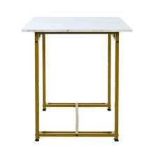 Modern Kitchen Table 120x70 Cm With 4 Chairs, Table And Chair Set, Black Velvet Chairs, Gold Metal Table Legs. - Black - View 3